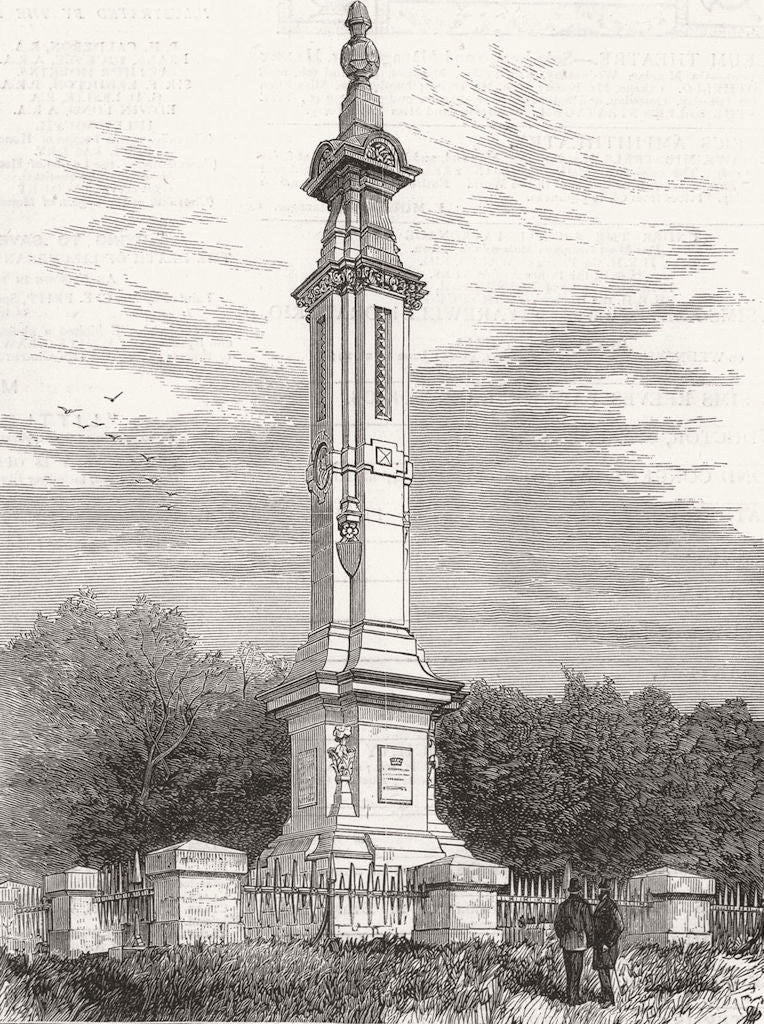 MONUMENTS. To Isaac Disraeli, father of Benjamin 1881 old antique print